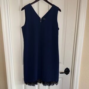 Karl Lagerfeld Navy Textured Fabric Dress
